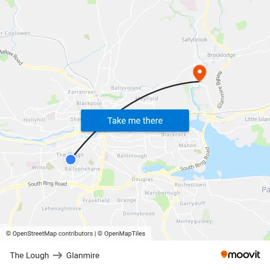 The Lough to Glanmire map