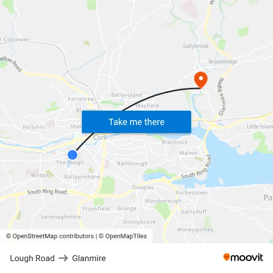 Lough Road to Glanmire map
