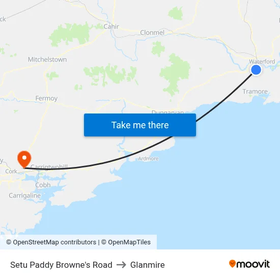 Setu Paddy Browne's Road to Glanmire map