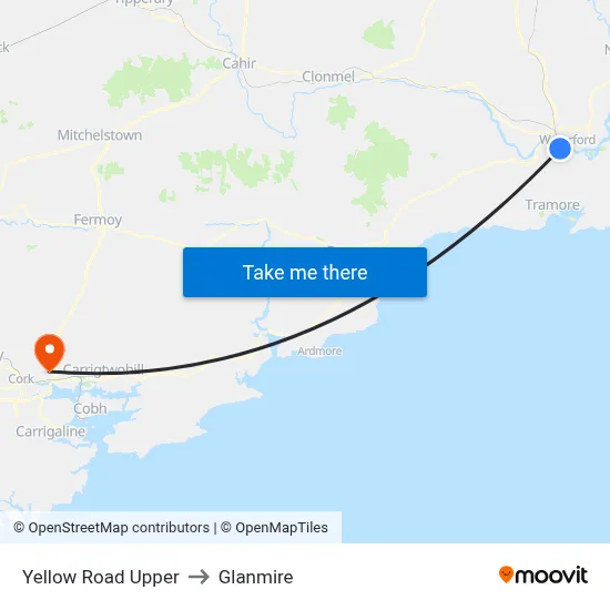 Yellow Road Upper to Glanmire map