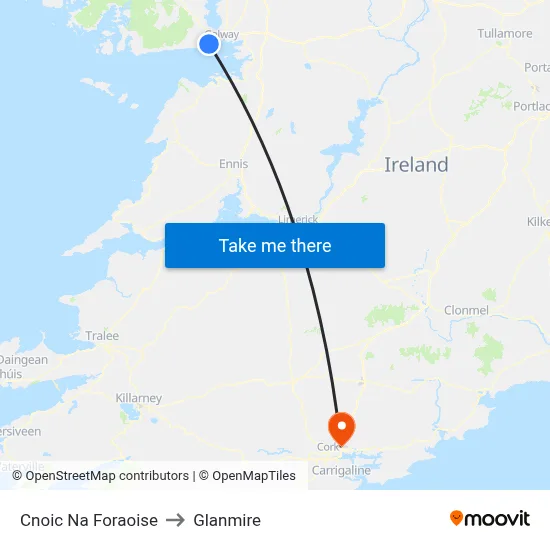 Cnoic Na Foraoise to Glanmire map
