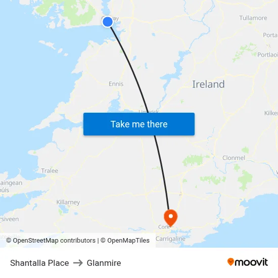 Shantalla Place to Glanmire map