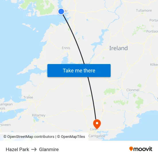 Hazel Park to Glanmire map