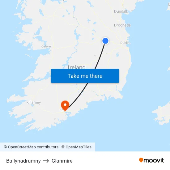 Ballynadrumny to Glanmire map