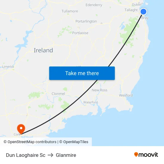 Dun Laoghaire Sc to Glanmire map