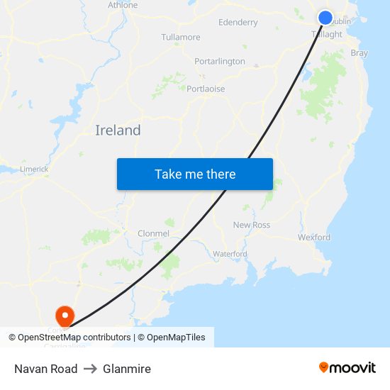 Navan Road to Glanmire map