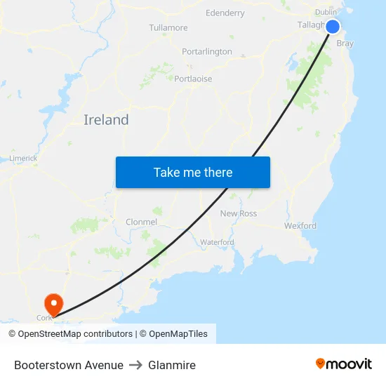 Booterstown Avenue to Glanmire map