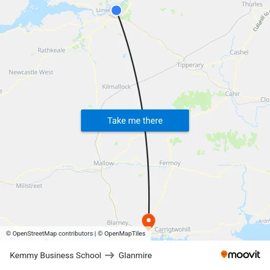 Kemmy Business School to Glanmire map