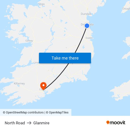 North Road to Glanmire map