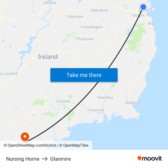 Nursing Home to Glanmire map