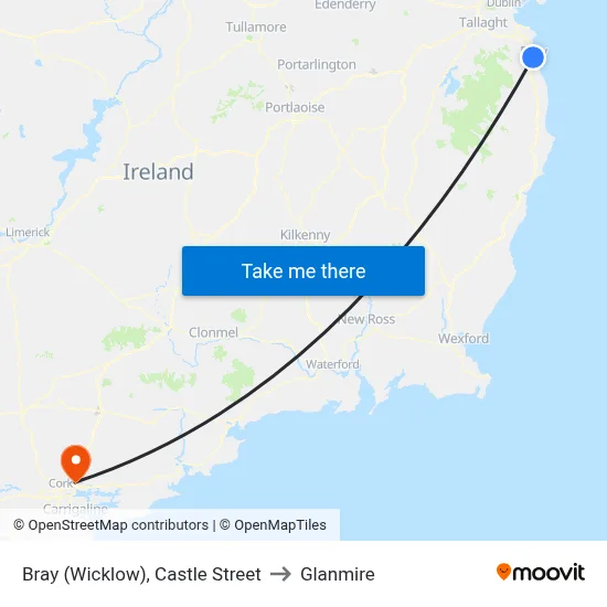 Bray (Wicklow), Castle Street to Glanmire map