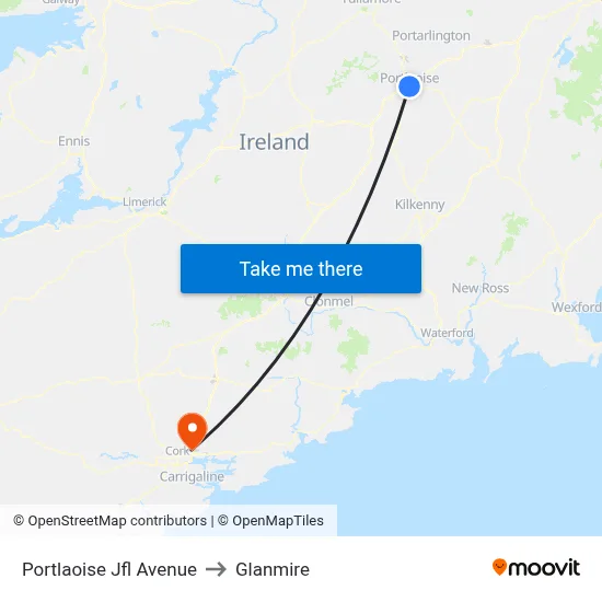 Portlaoise Jfl Avenue to Glanmire map