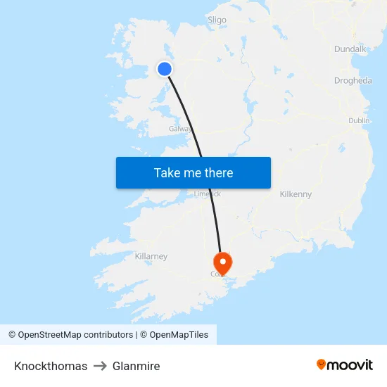 Knockthomas to Glanmire map