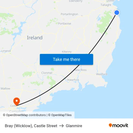 Bray (Wicklow), Castle Street to Glanmire map