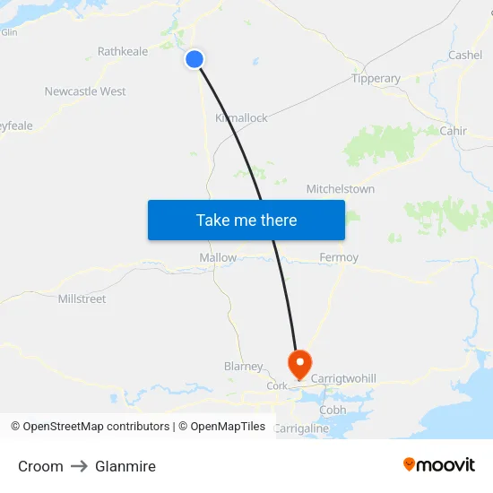 Croom to Glanmire map