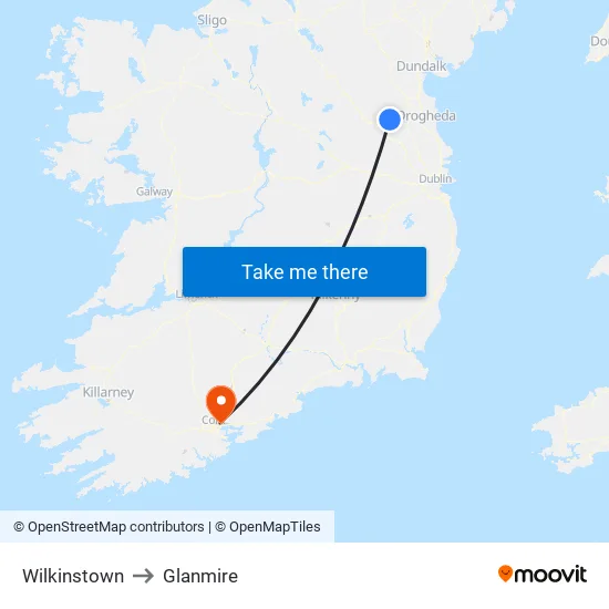 Wilkinstown to Glanmire map