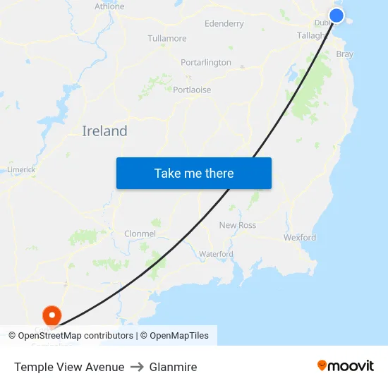 Temple View Avenue to Glanmire map