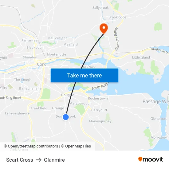Scart Cross to Glanmire map