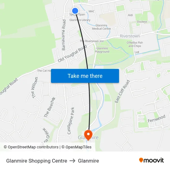 Glanmire Shopping Centre to Glanmire map