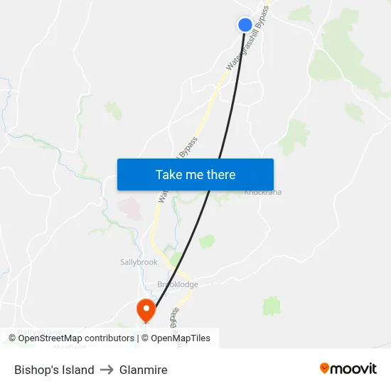 Bishop's Island to Glanmire map