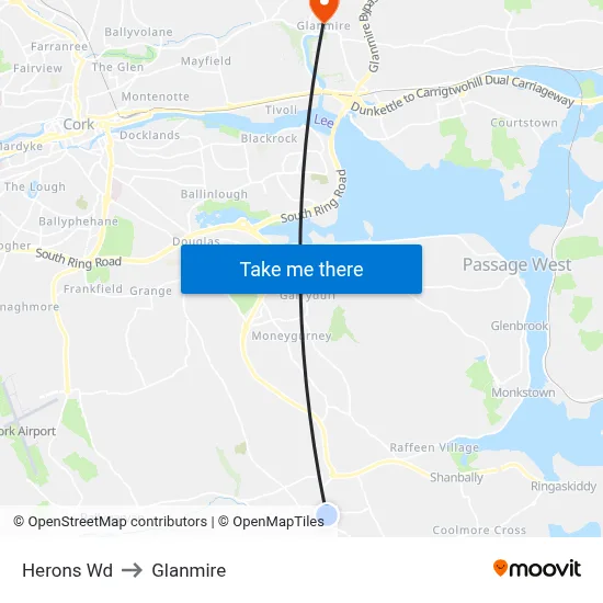 Herons Wd to Glanmire map