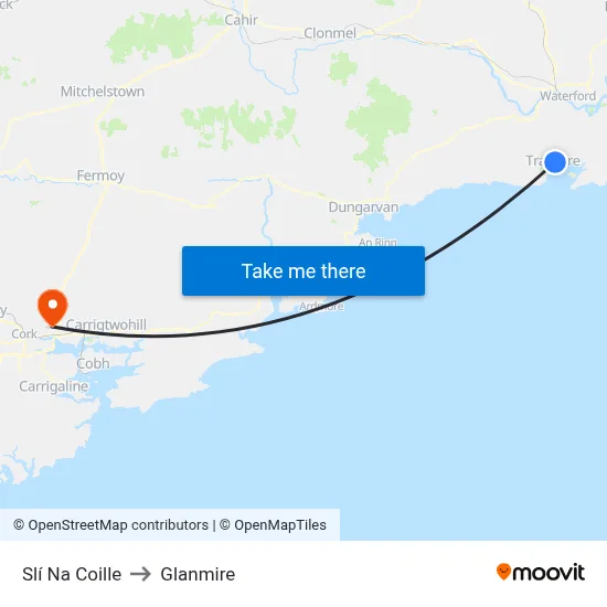 Slí Na Coille to Glanmire map