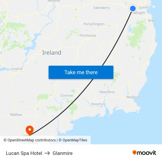 Lucan Spa Hotel to Glanmire map
