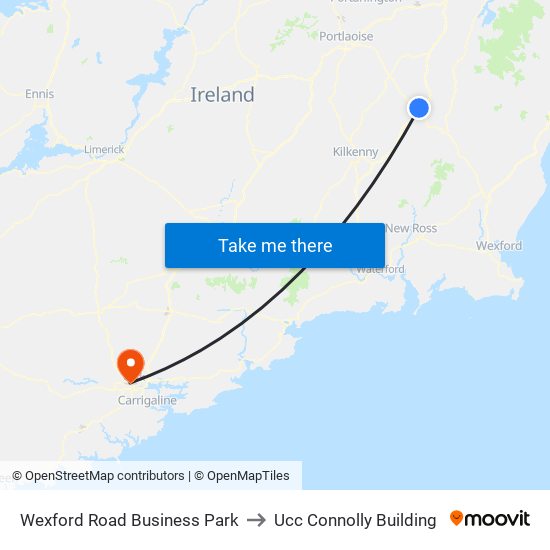 Wexford Road Business Park to Ucc Connolly Building map