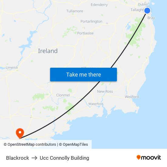 Blackrock to Ucc Connolly Building map