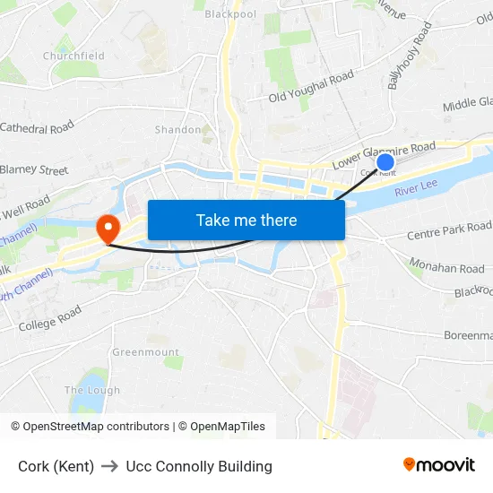 Cork (Kent) to Ucc Connolly Building map