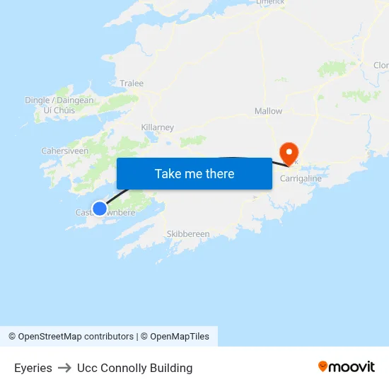 Eyeries to Ucc Connolly Building map