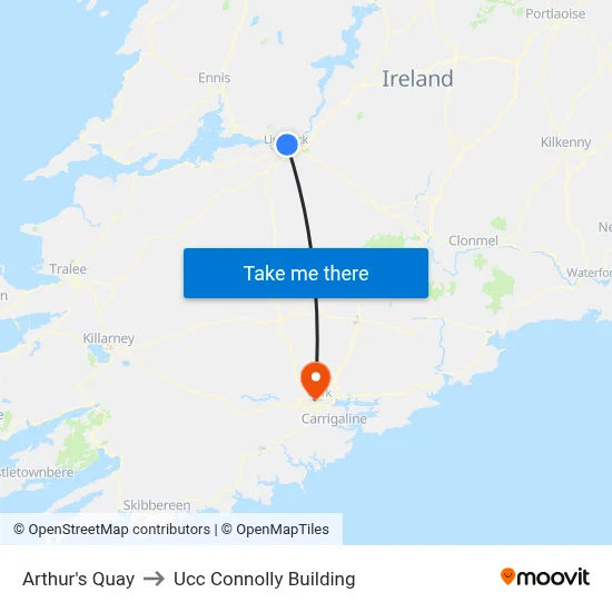 Arthur's Quay to Ucc Connolly Building map