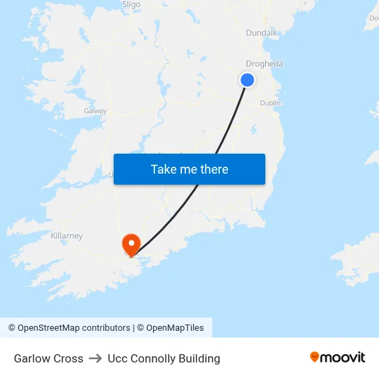 Garlow Cross to Ucc Connolly Building map