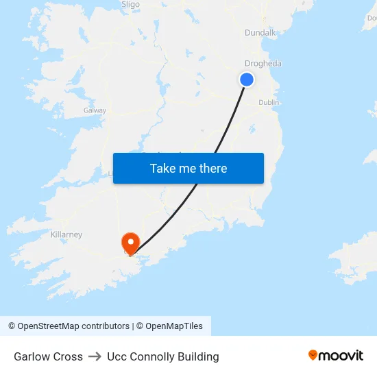 Garlow Cross to Ucc Connolly Building map