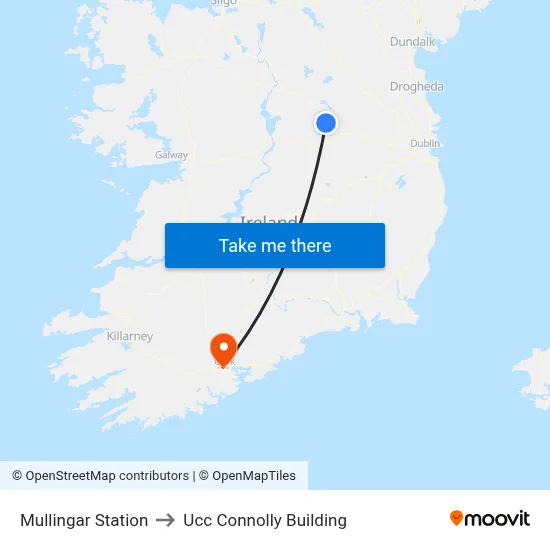 Mullingar Station to Ucc Connolly Building map