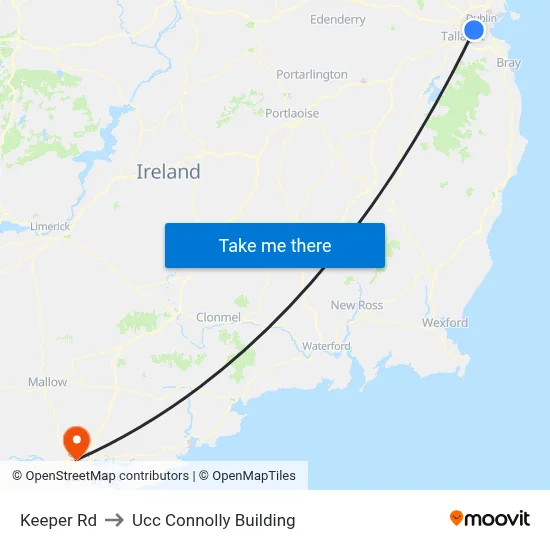Keeper Rd to Ucc Connolly Building map