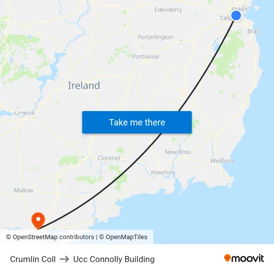 Crumlin Coll to Ucc Connolly Building map