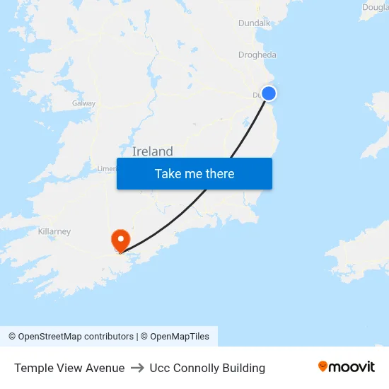 Temple View Avenue to Ucc Connolly Building map