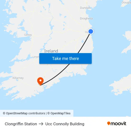 Clongriffin Station to Ucc Connolly Building map