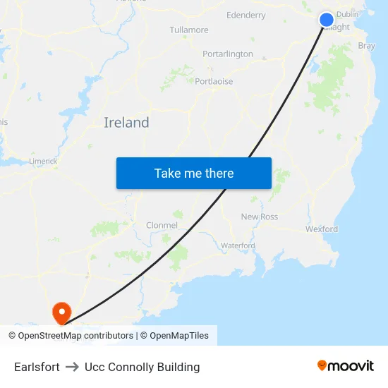 Earlsfort to Ucc Connolly Building map