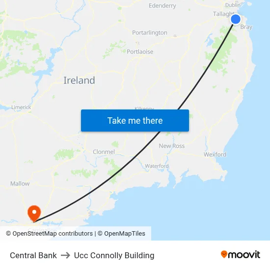 Central Bank to Ucc Connolly Building map