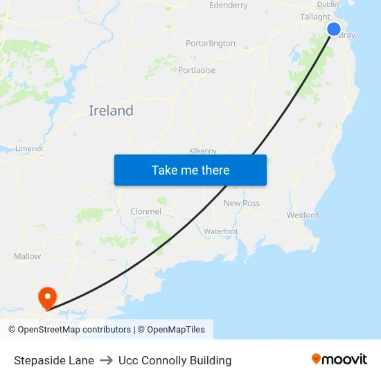 Stepaside Lane to Ucc Connolly Building map
