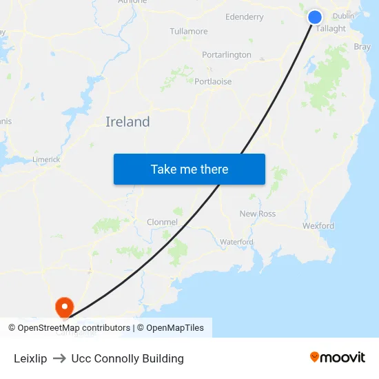 Leixlip to Ucc Connolly Building map