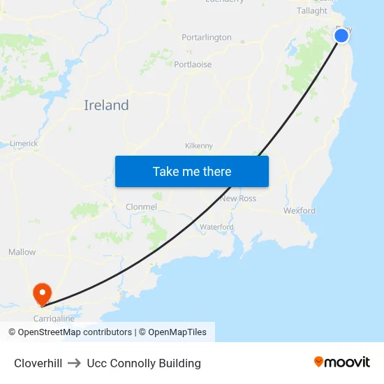 Cloverhill to Ucc Connolly Building map
