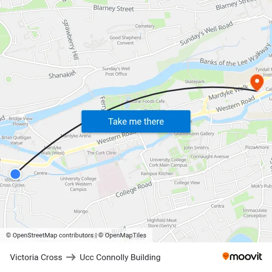 Victoria Cross to Ucc Connolly Building map