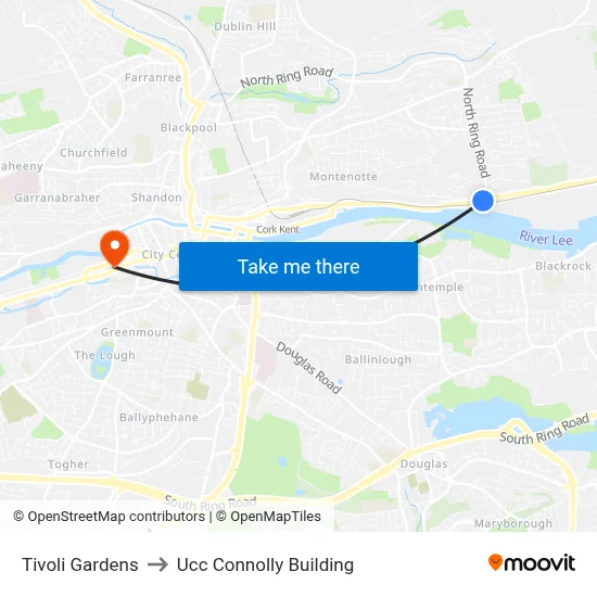 Tivoli Gardens to Ucc Connolly Building map