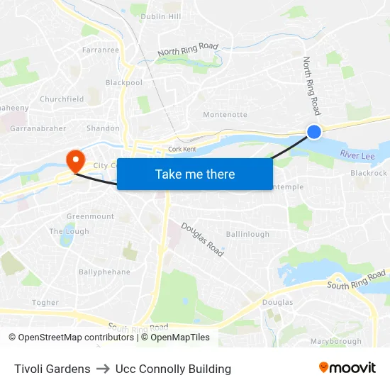 Tivoli Gardens to Ucc Connolly Building map