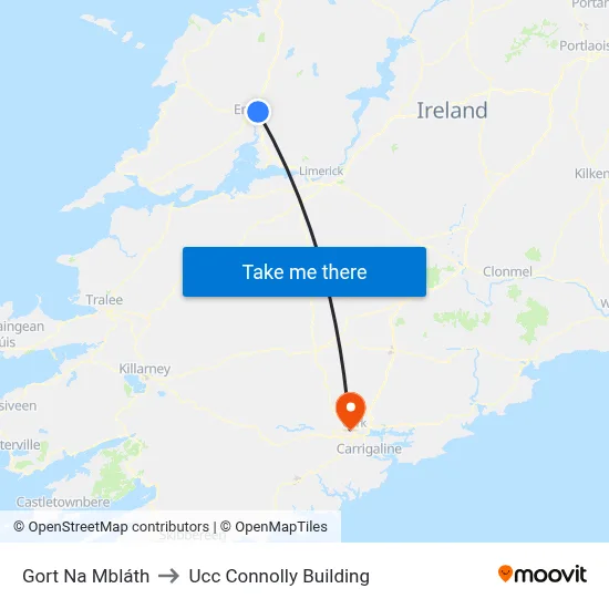 Gort Na Mbláth to Ucc Connolly Building map