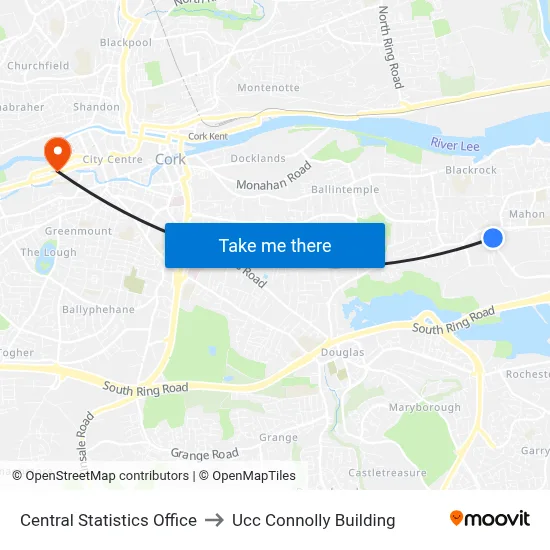 Central Statistics Office to Ucc Connolly Building map
