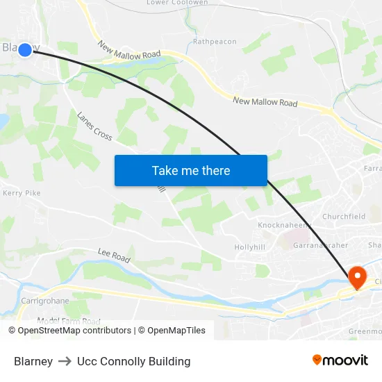 Blarney to Ucc Connolly Building map